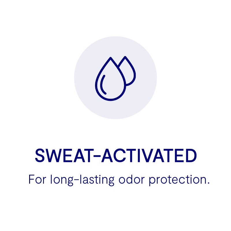Sweat-activated deodorant, long-lasting deodorant