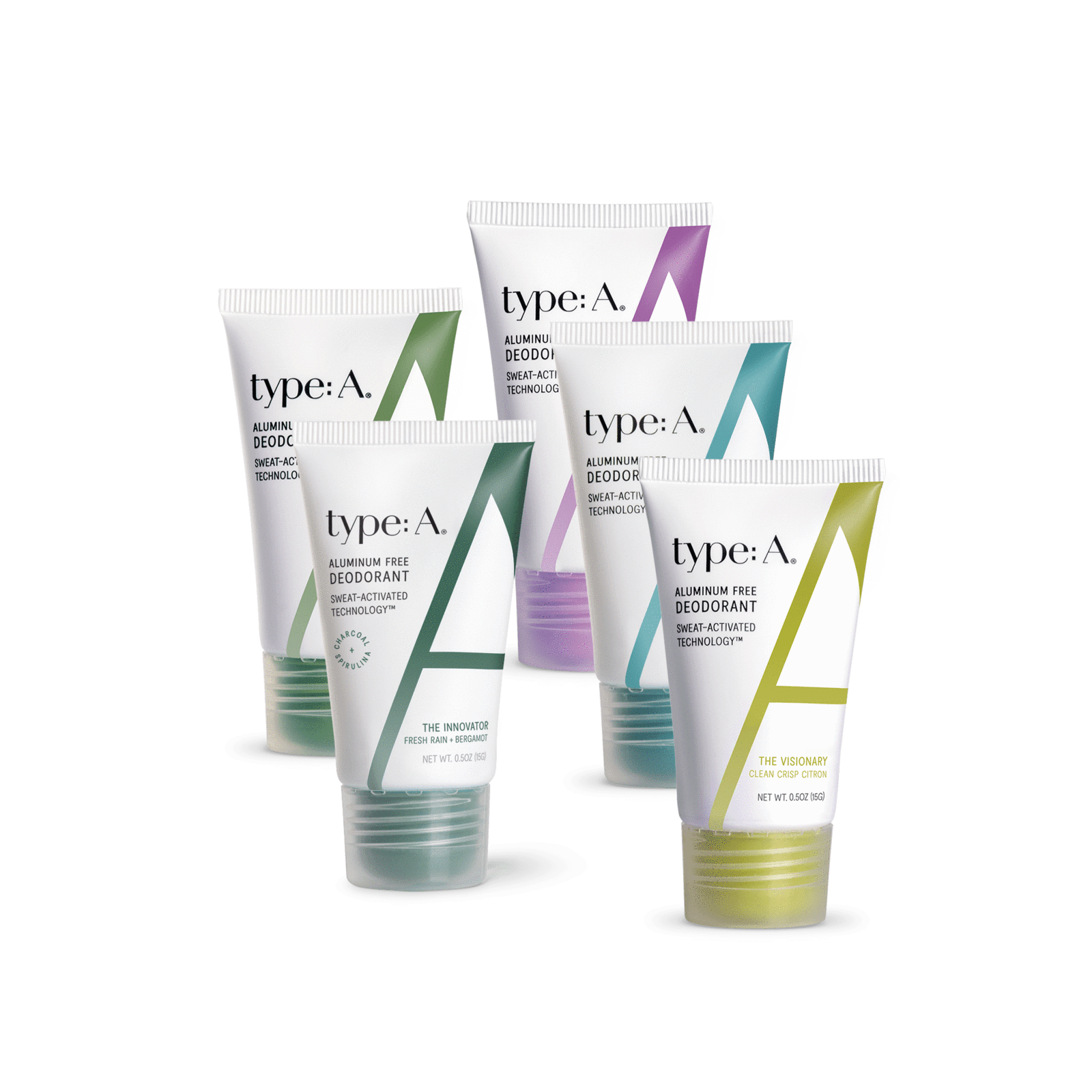 The Minis: 5-Scent Sampler Aluminum Free Deodorant Set, Safe Scented Deodorant, Natural Deodorant Alternative